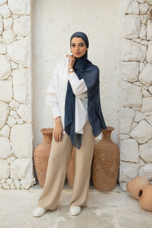 Light Navy Organza