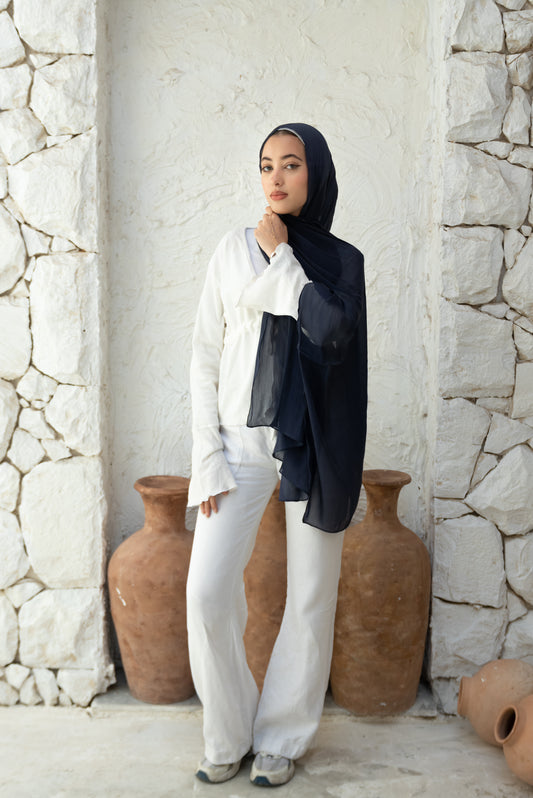 Navy Organza